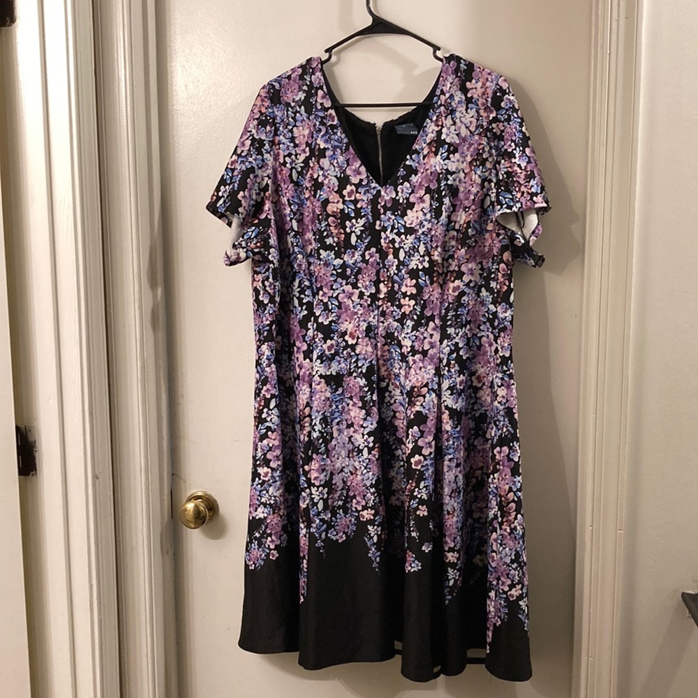 Gabby Skye black and purple floral dress